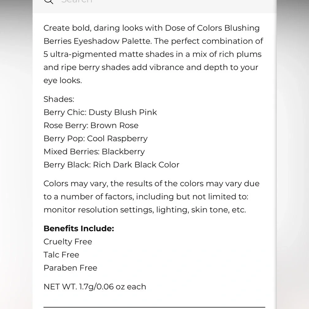 New Dose of Colors Blushing Berries Eyeshadow Palette